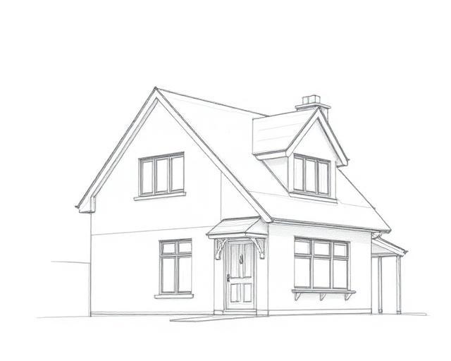 Architectural sketch of a Gable Fronted Dormer conversion