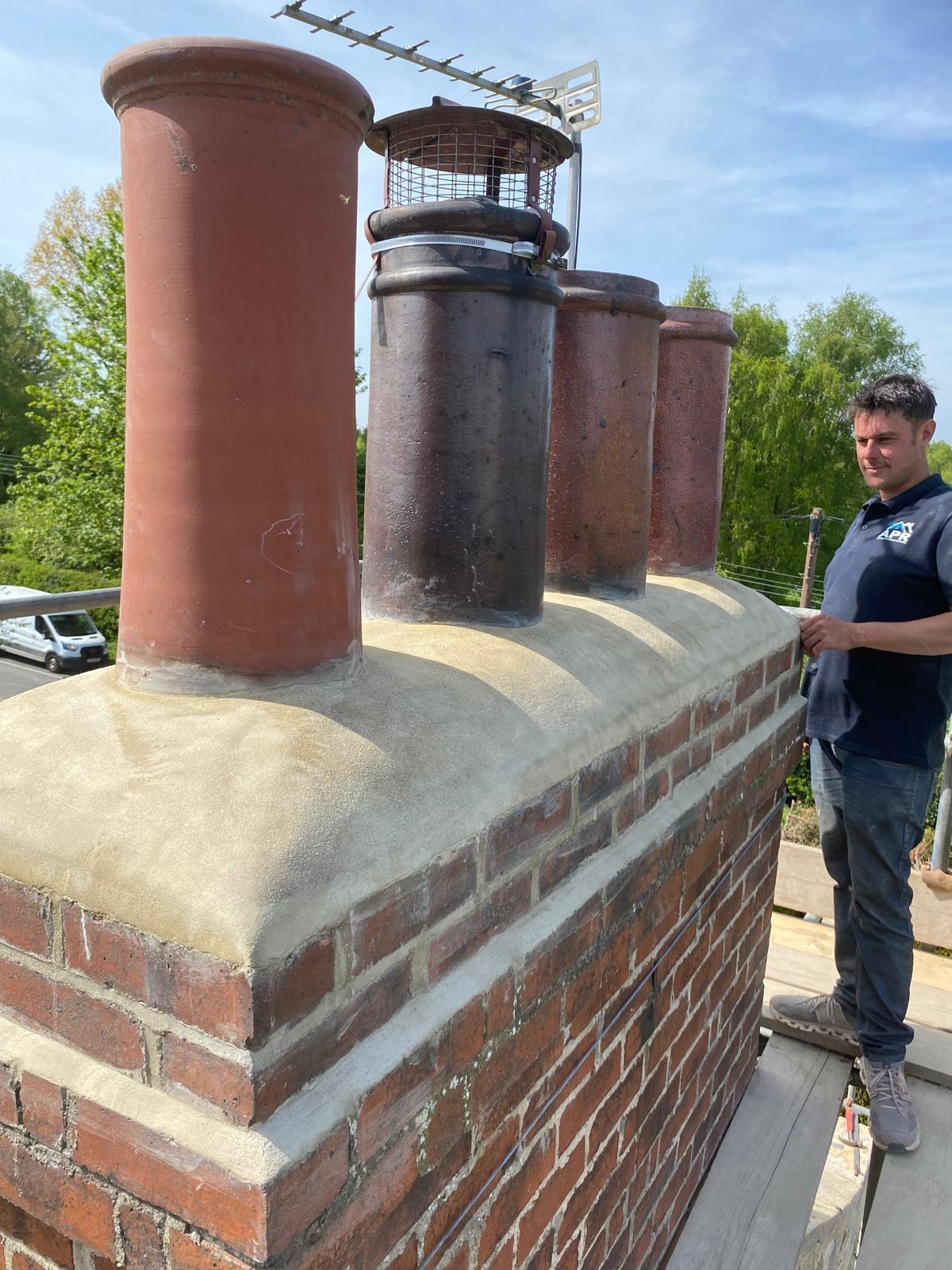 Chimney Haunching - Knaresborough - Fresh mortar haunching with APR team on site.