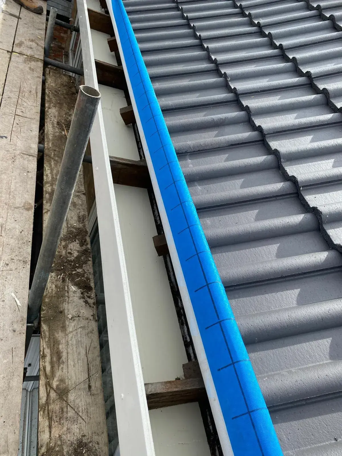 New white uPVC fascia boards and dry verge system fitted on a residential property