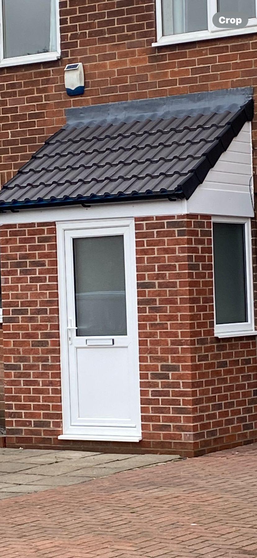 New Front Porch Build - Yorkshire - Building of new front porch with tiled roof, brickwork and UPVC door.