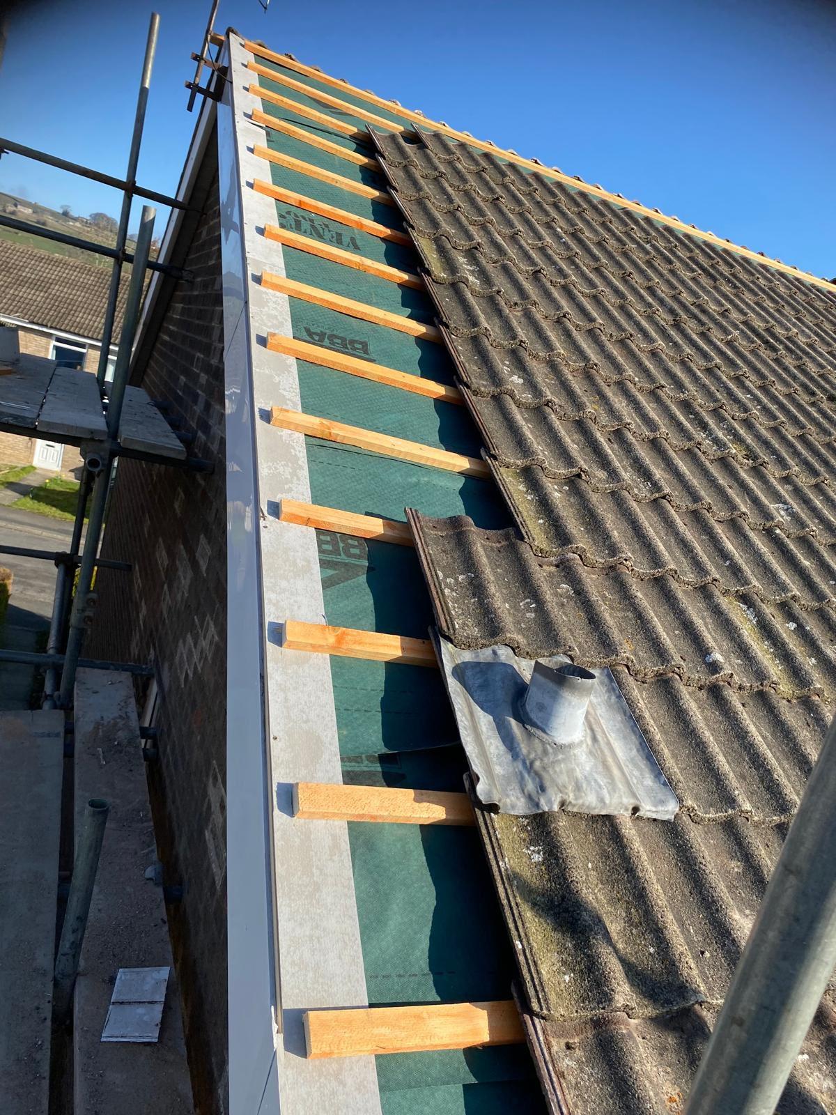 Roof Structure Repair - Harrogate - Complete roof structure repair with new felt and battens.