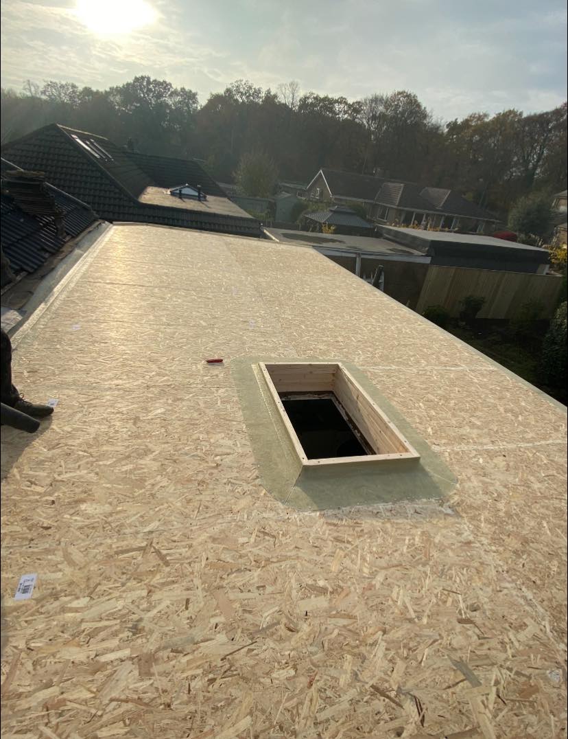 Velux skylight window professionally fitted with lead flashing in a loft conversion