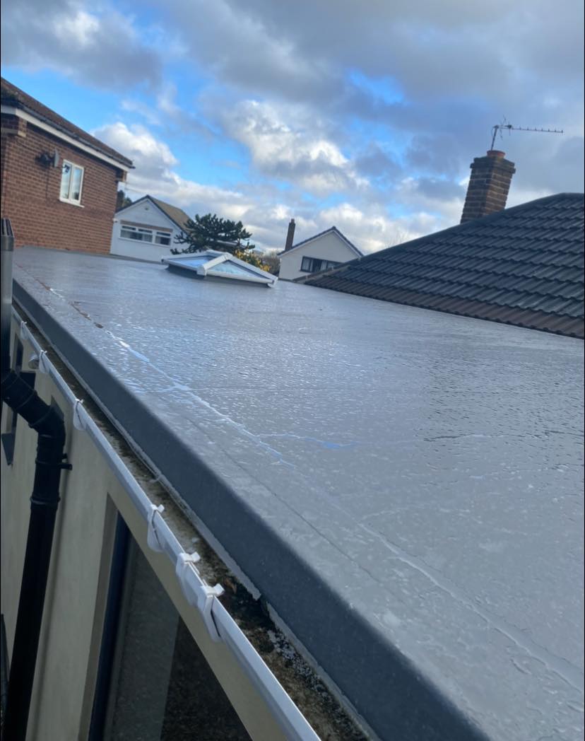 Modern EPDM flat roof installation on a Yorkshire home extension